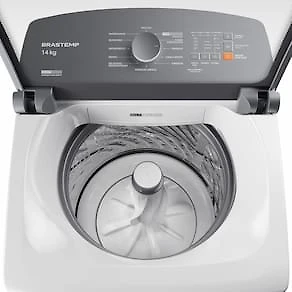 Lavadora de Roupas Brastemp BWF14AB 14kg Smart Sensor Ciclo Tira Mancha Cesto Inox Branca 110V