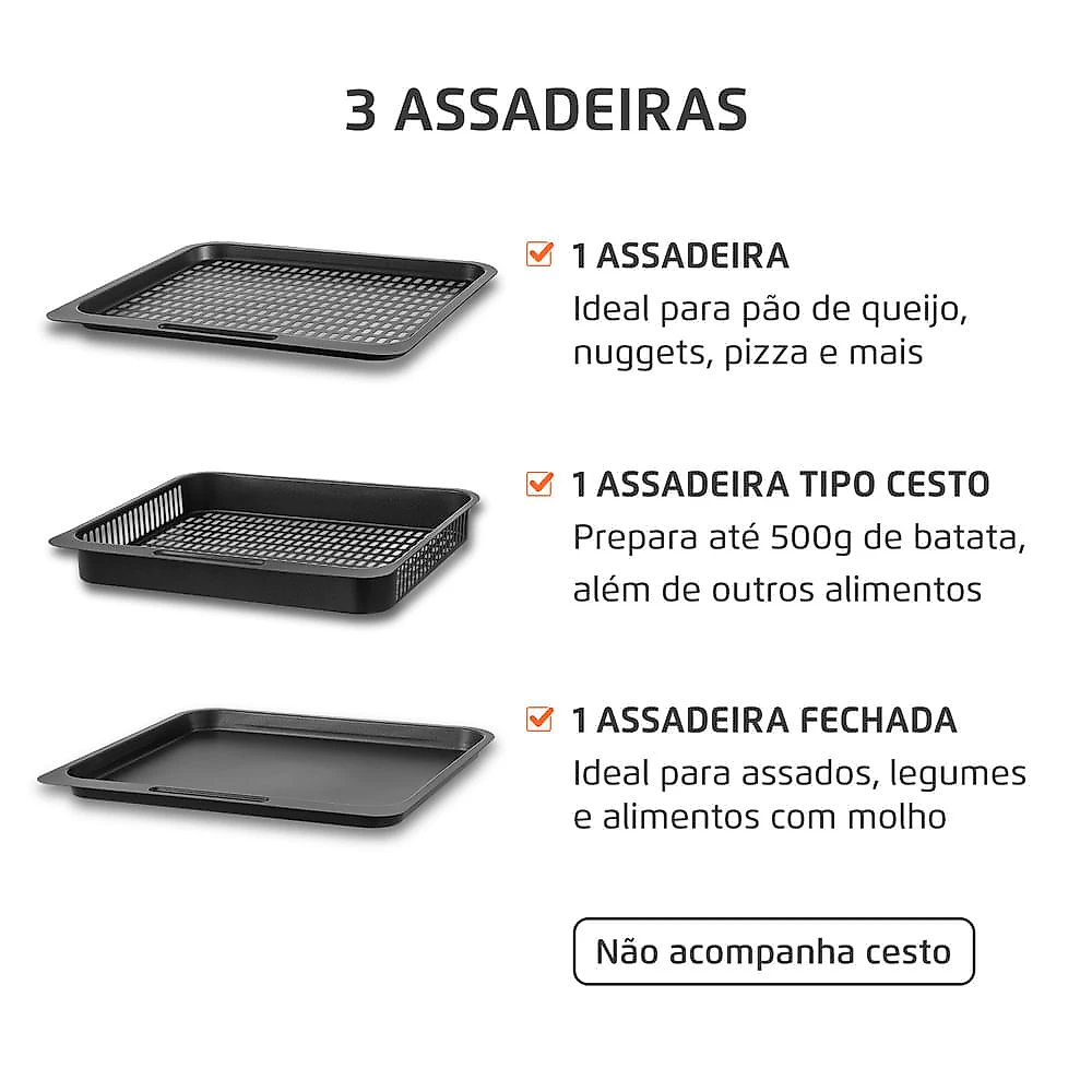 Fritadeira Elétrica Forno Oven 12L Mondial AFON-12L-BI-BC 220