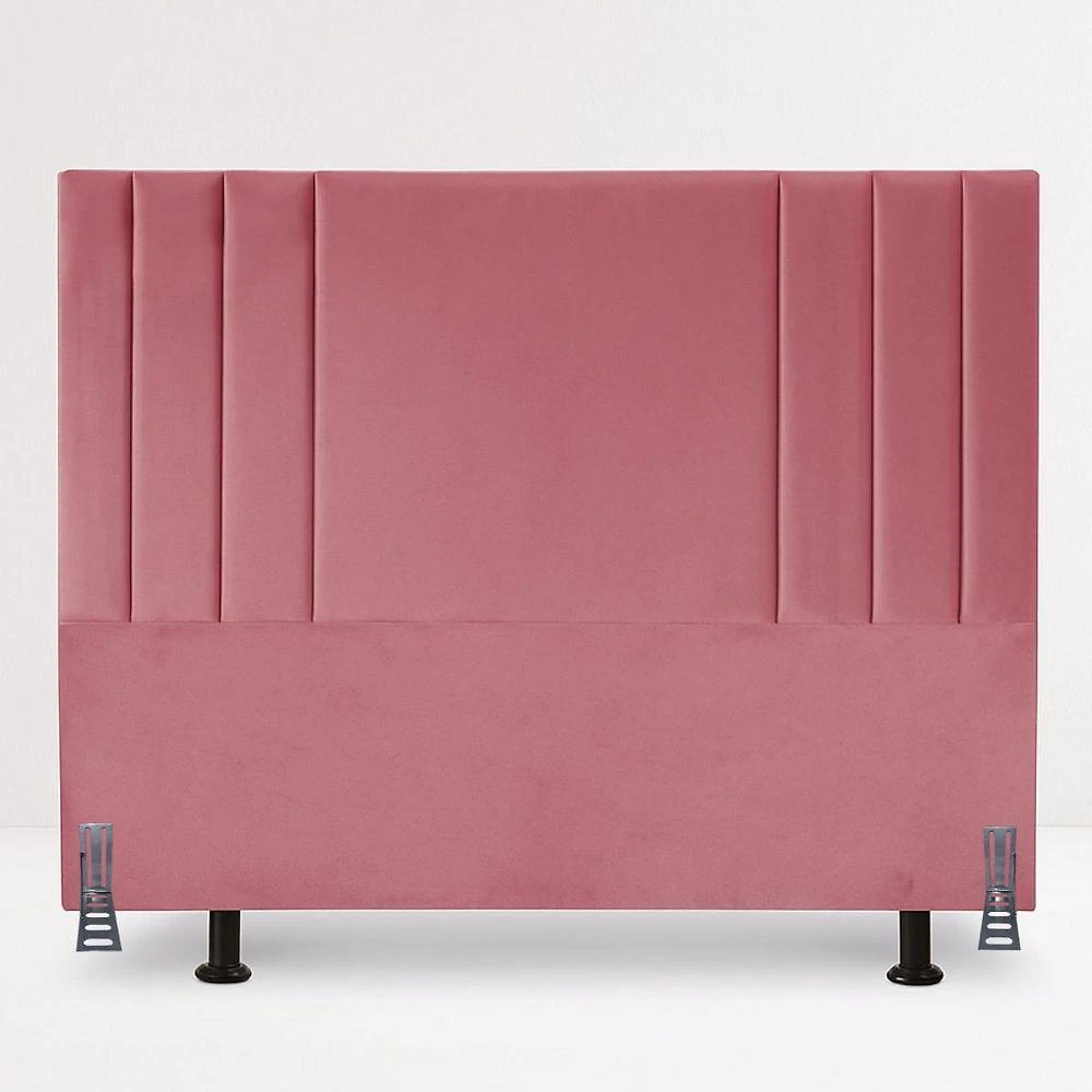 Cabeceira Solteiro Estofada 90 Cm Suede Frame Cama Box Elegante Rosa