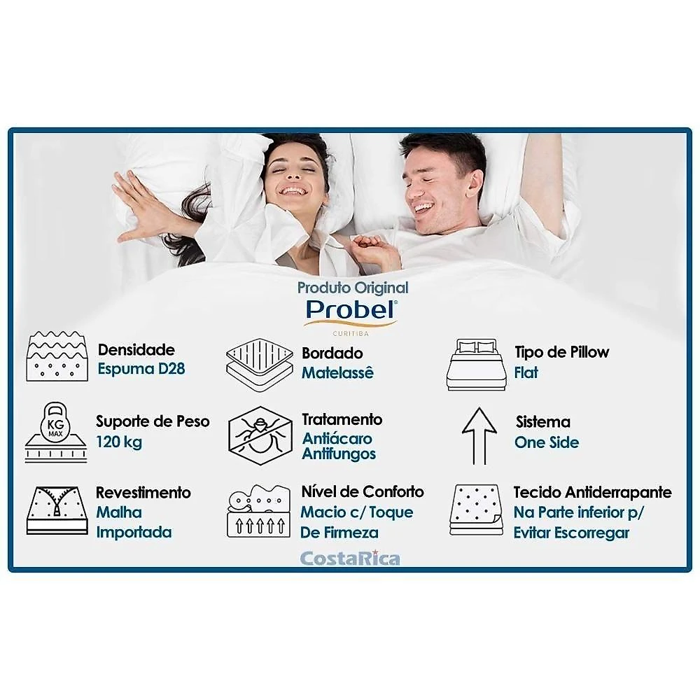 Cama Articulada Motorizada Solteiro com Colchão Cavalcante Twin Bivolt Branco Probel