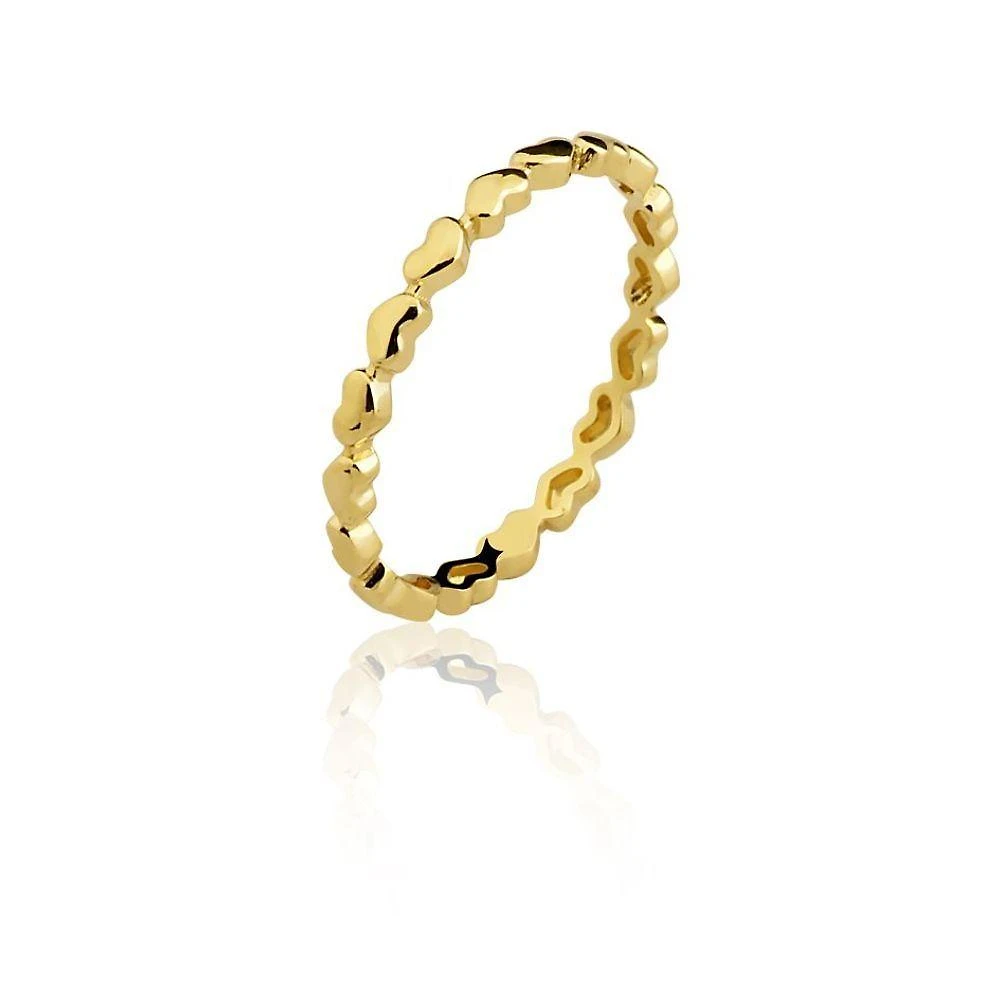 Anel Aparador Coração Ouro Amarelo 18k L 5.8 Tamanho 24