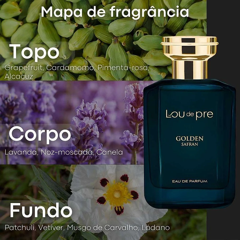 Perfume Masculino Lou de Pre Golden Safran Eau de Parfum 90ML La Rive