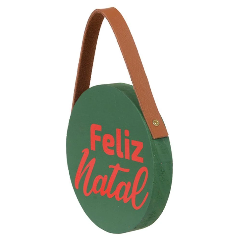 Placa Decorativa Feliz Natal Em Madeira Verde 25x19 Cm F04 - D\'rossi