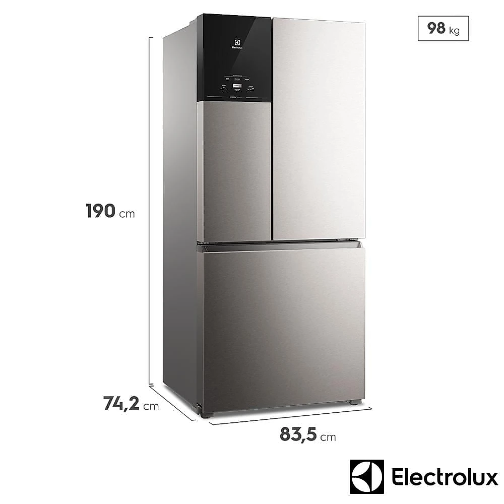 Refrigerador Multidoor Efficient Electrolux de 03 Portas Frost Free com 590 Litros AutoSense e Inverter Inox Look - 110