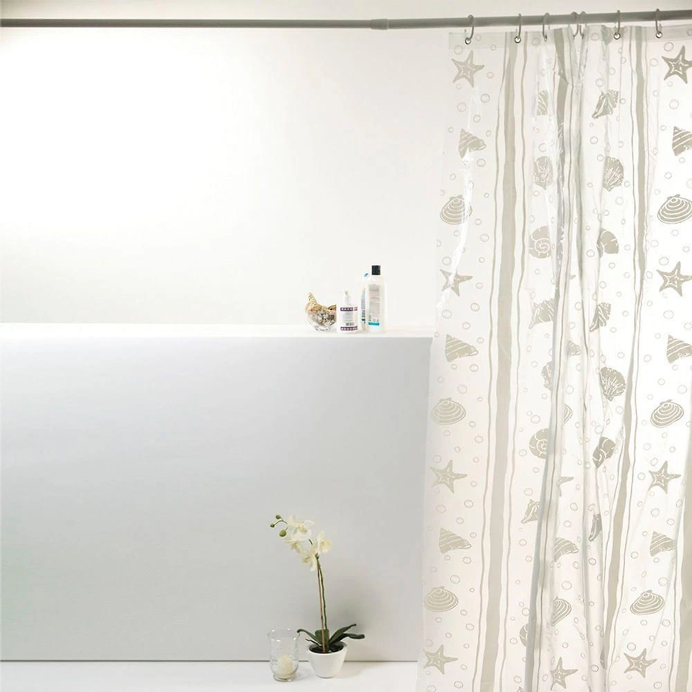 Coina Box Pvc Mar Concha Branca 198x180cm - Uzoo Cortina Box Pvc 1.98x1.80m Concha Branca