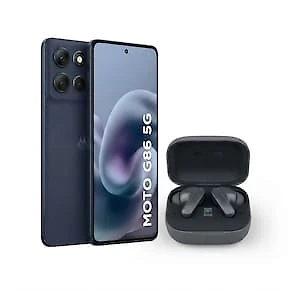 Kit Motorola Moto G86 5G 256GB Grafite + Fone Moto Buds Bass Bluetooth ANC