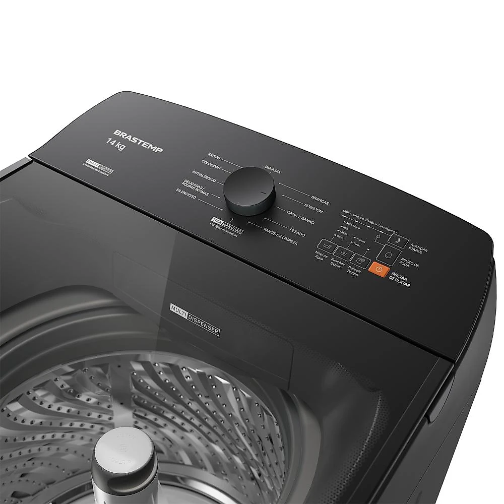 Máquina de lavar 14kg brastemp bwj14a9 platinum smart sensor cinza 220