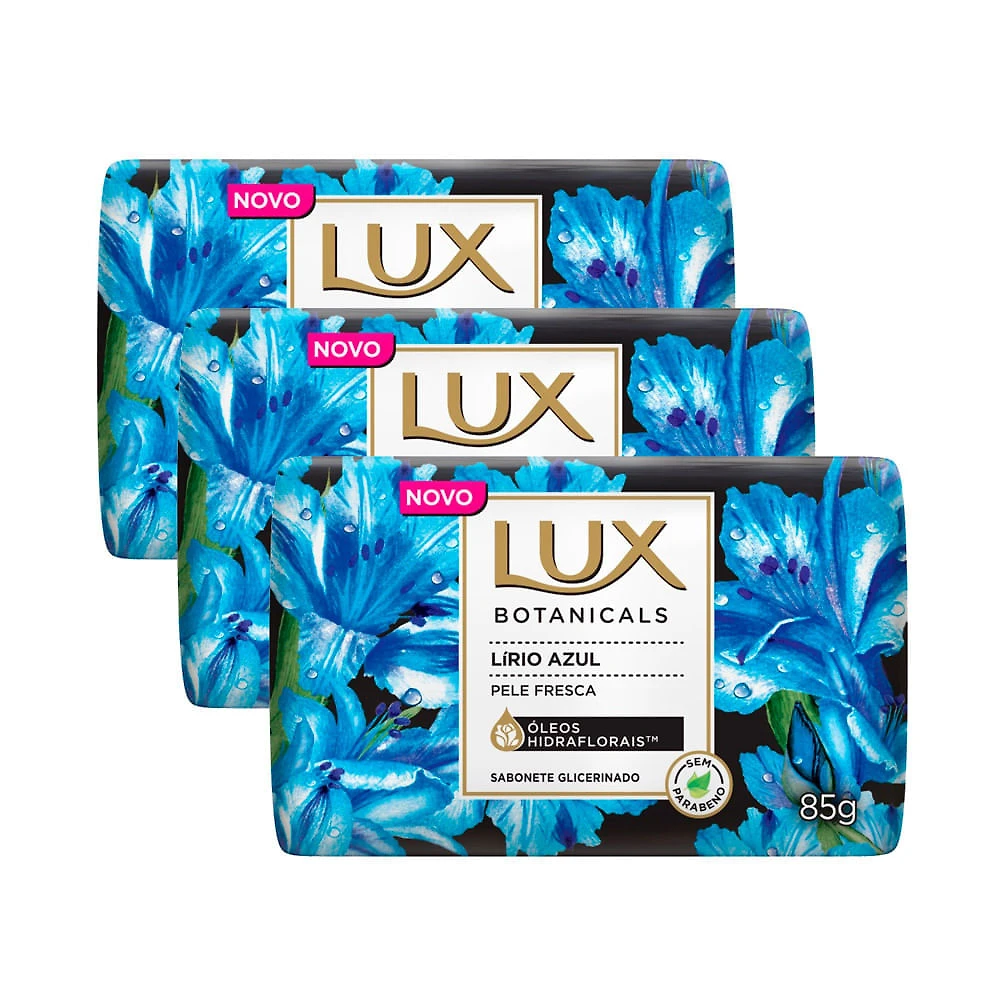 Sabonete em Barra Lux Botanicals Lírio Azul 85g | Kit com três unidades