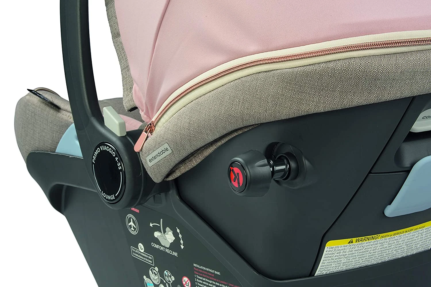 Peg Perego Primo Viaggio Bebe Conforto Cadeira Automotiva Inclui Base de 2 a 15 kg Rosa