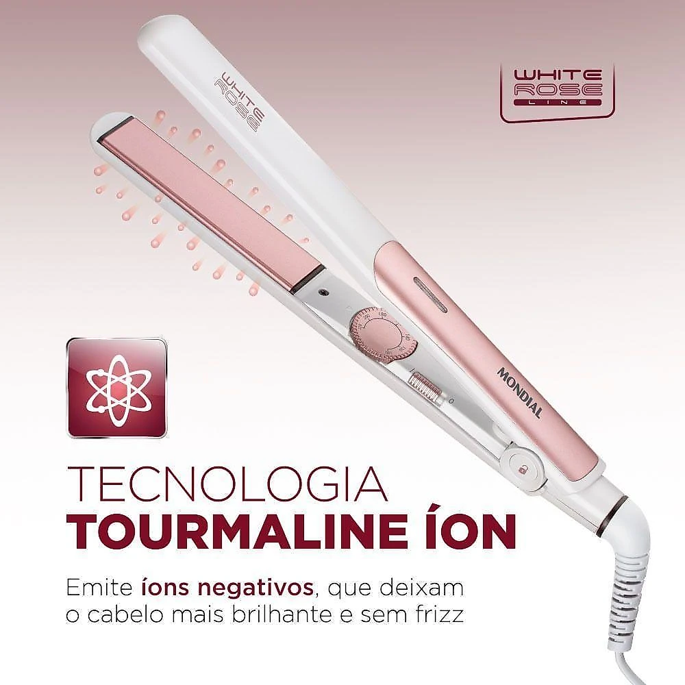 Prancha alisadora white rose line mondial - p-50 prancha alisadora p-50 bivolt .