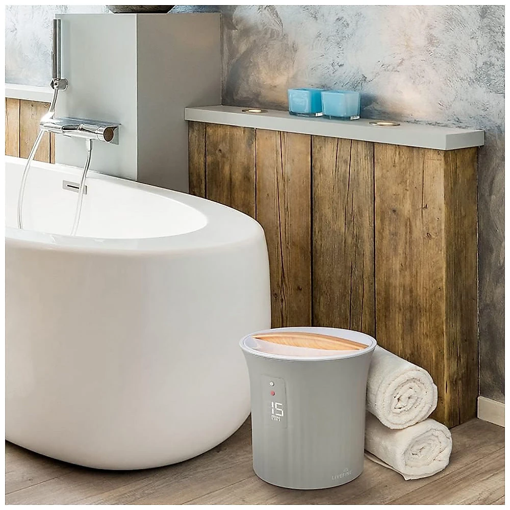 Aquecedor de Toalha Elétrico com com Display LED e Temporizador Ajustável, 110V, Live Fine, Branco