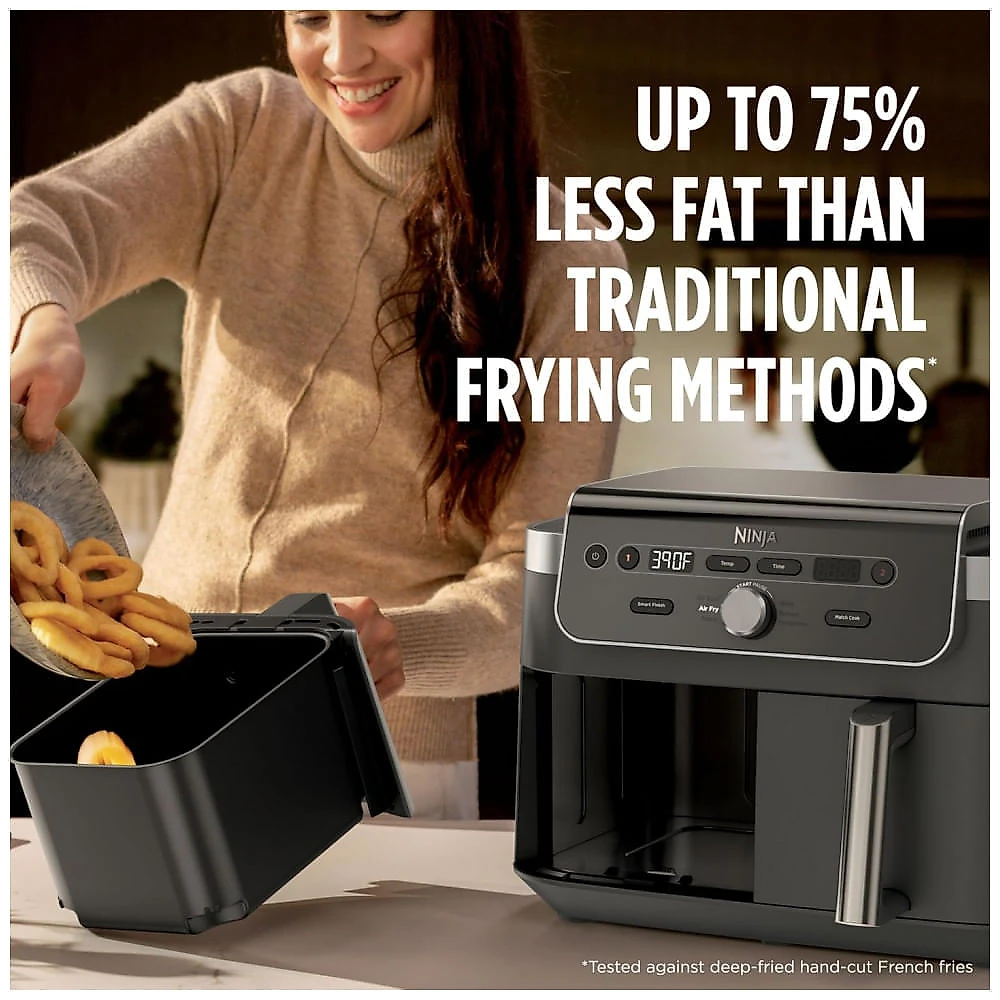 Air Fryer Ninja DualZone DZ901 2 Cubas 9,5 L 6 em 1 para Cozinhar dois Alimentos ao Mesmo Tempo