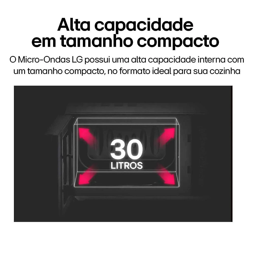 Miniatura Micro-ondas NeoChef LG 30 litros Espelhado Limpa Fácil Preto - 110V