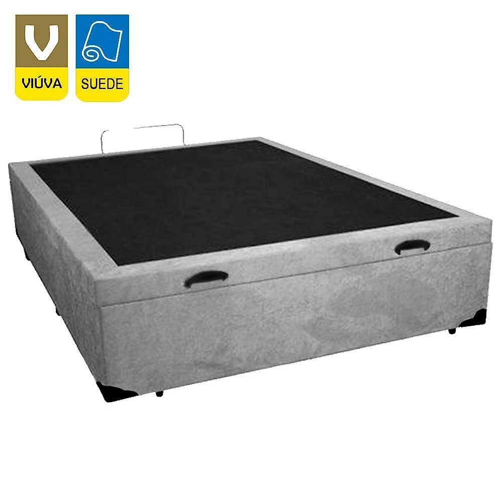 Cama Box Baú Viúva Sereneprime Suede Cinza 44x128x188
