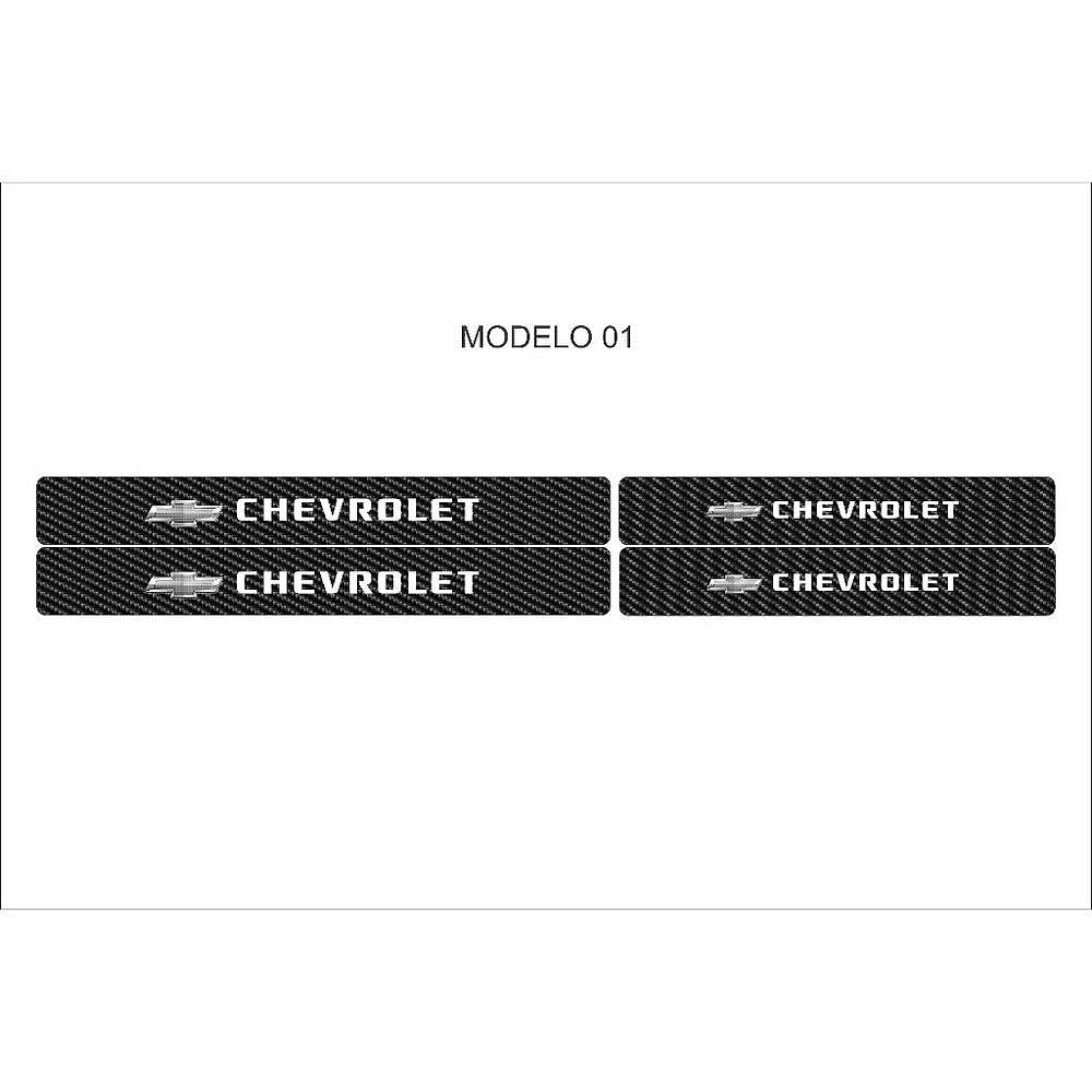 Kit Adesivo para Soleira de Porta de Carro Fibra de Carbono Universal Proteção Anti Arranhões OEM
