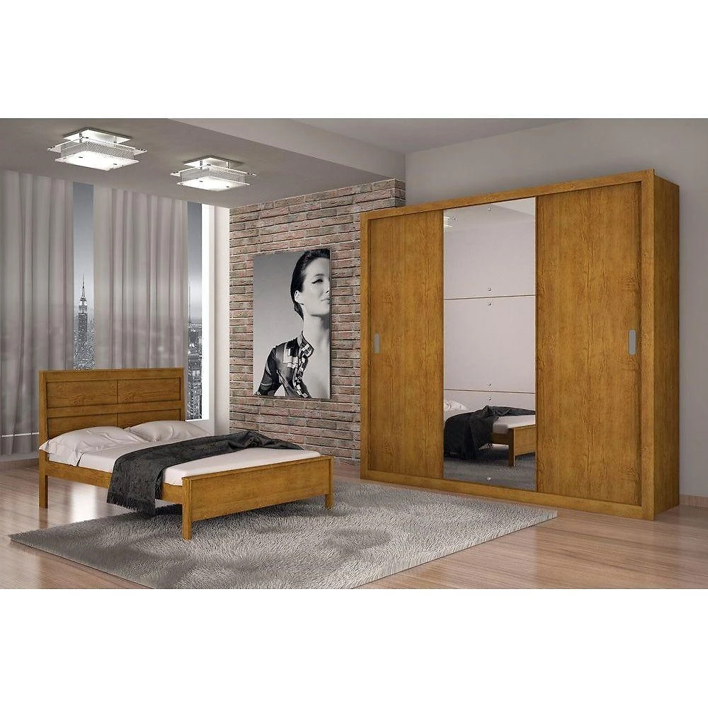 Guarda Roupa Casal Veneza Luxo Com 3 Portas Rufato Imbuia