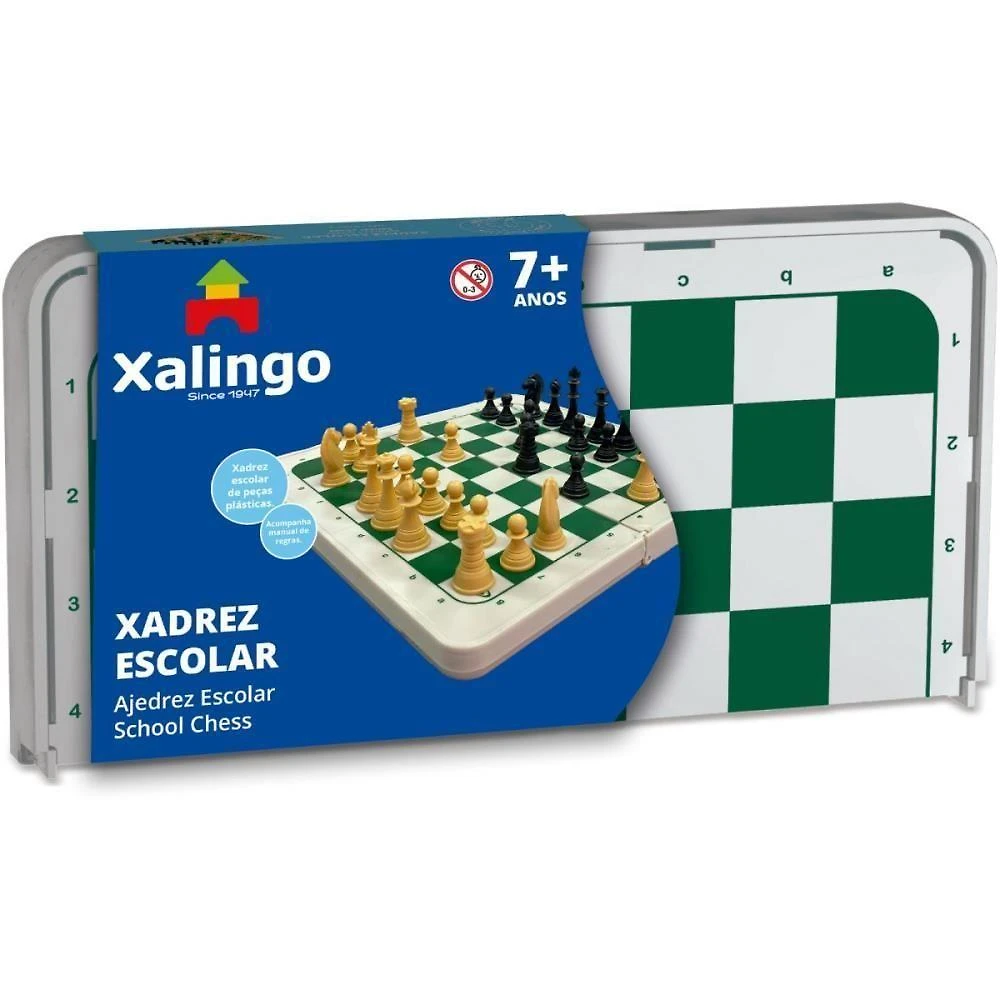 Jogo de Xadrez Escolar Plástico 26x26CM Preto Xalingo Brinquedos