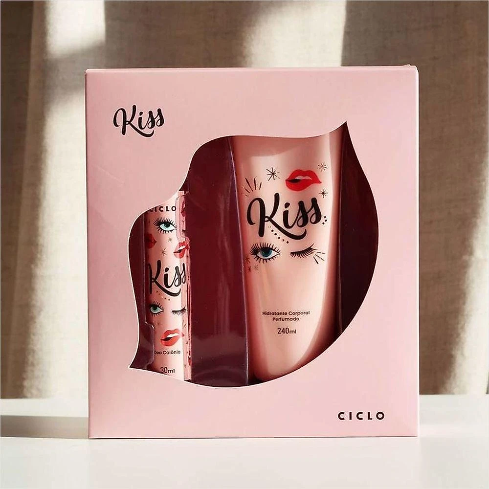 Kit de Cuidados Pessoais Kiss com Deo Colônia 30ML e Loção Hidratante 240ML Ciclo Cosméticos