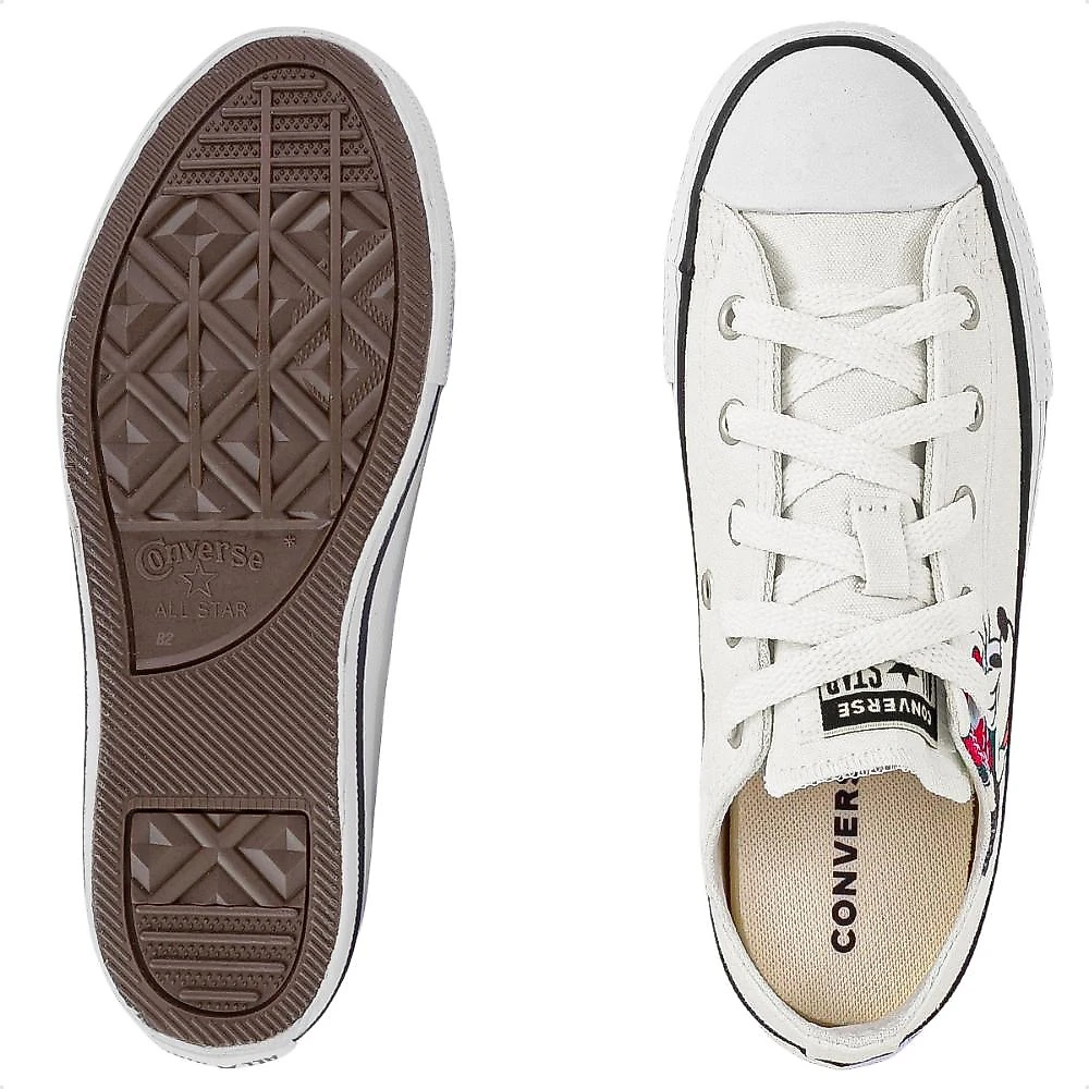 Tênis Converse All Star Chuck Taylor Minnie Juvenil Off white / Preto - 27