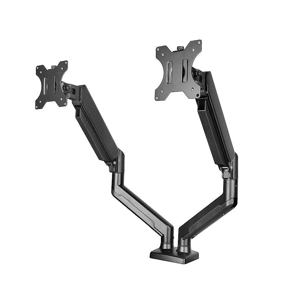 Suporte De Mesa Bluecase Ergo Flexy Para Dois Monitores, 12" a 32", Tri-Articulado, Pistão a Gás, Até 10+10kg, Vesa, Preto - BSMTG02-3BBX