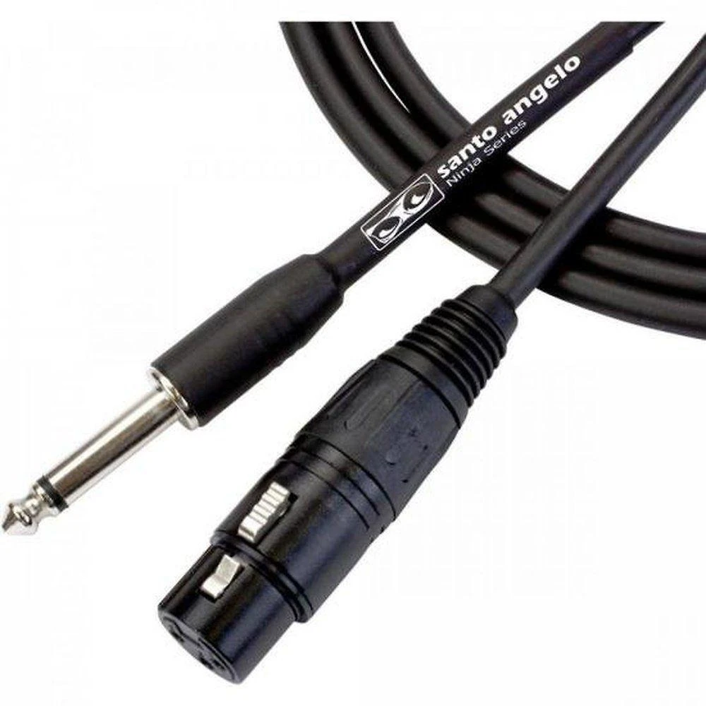 Cabo de Áudio P10 X XLR Fêmea Ninja HG 7,62M Estéreo Alta Performance Preto Santo Angelo