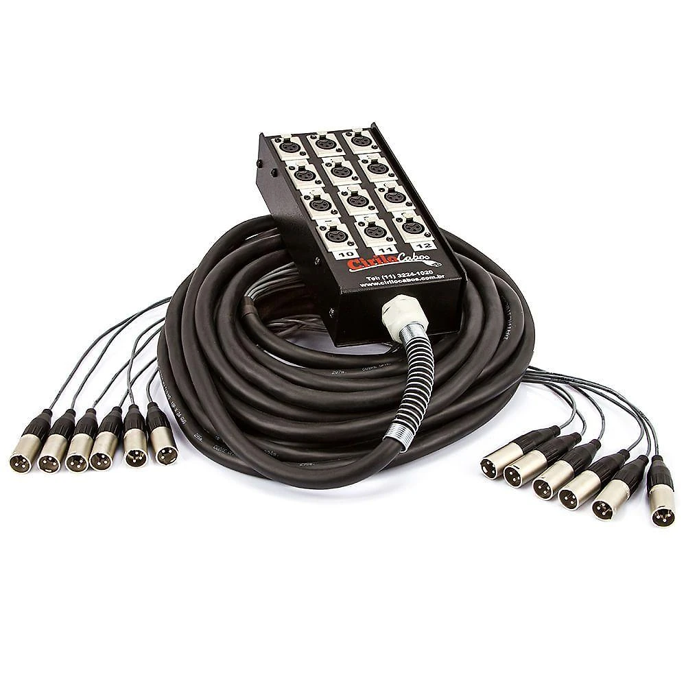 Medusa Som 12 Vias Montada Com Plugs Cirilo Cabos 60m