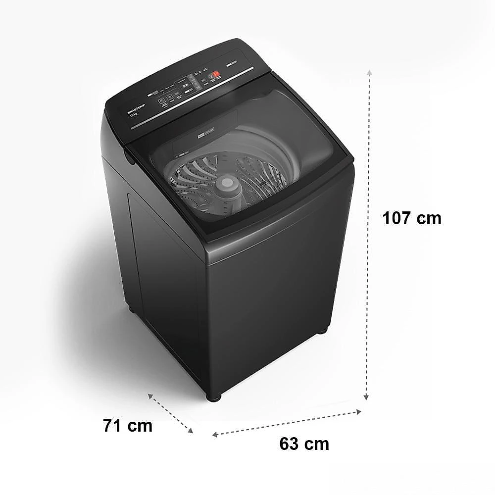 Lavadora de roupa brastemp 15kg bwt15a9 com smartsensor e ciclo tira manchas advanced – cinza 220