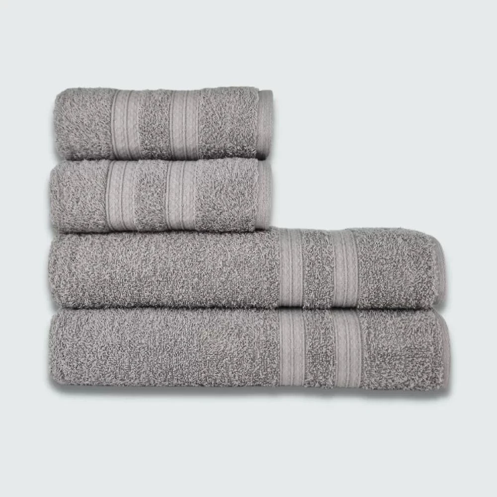 Jogo de Toalha 4 Peças Itália Soft 100% Algodão 430g-m² Super Felpuda Cinza