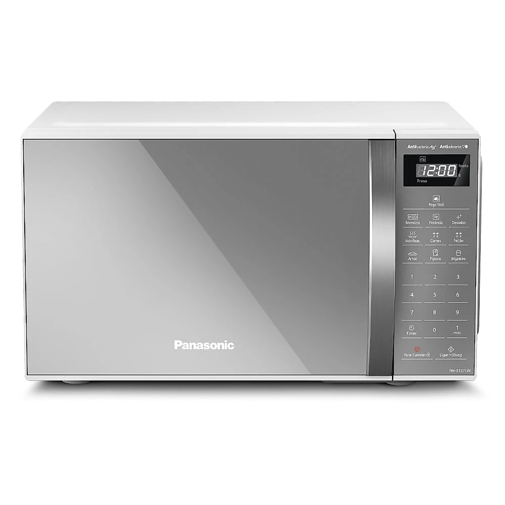Miniatura Microondas Panasonic Tecnologia Pega Fácil 21L Branco Espelhado - ST27LWRU 110v