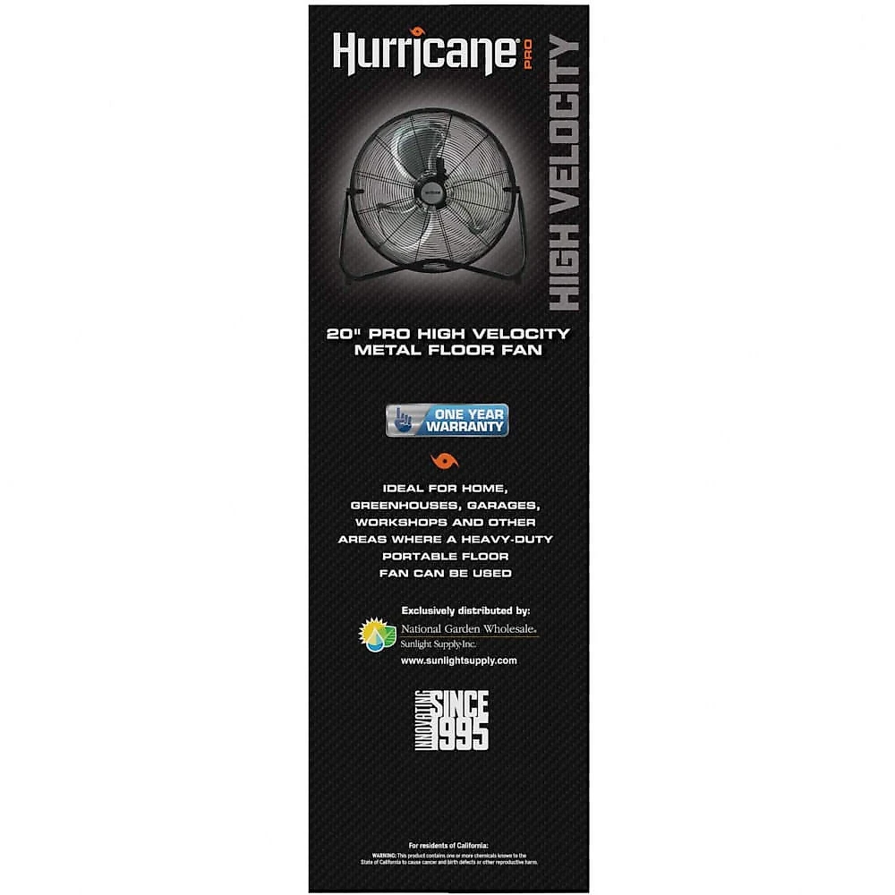 Hurricane Ventilador Industrial 50 cm com 3 Velocidades 110V Preto