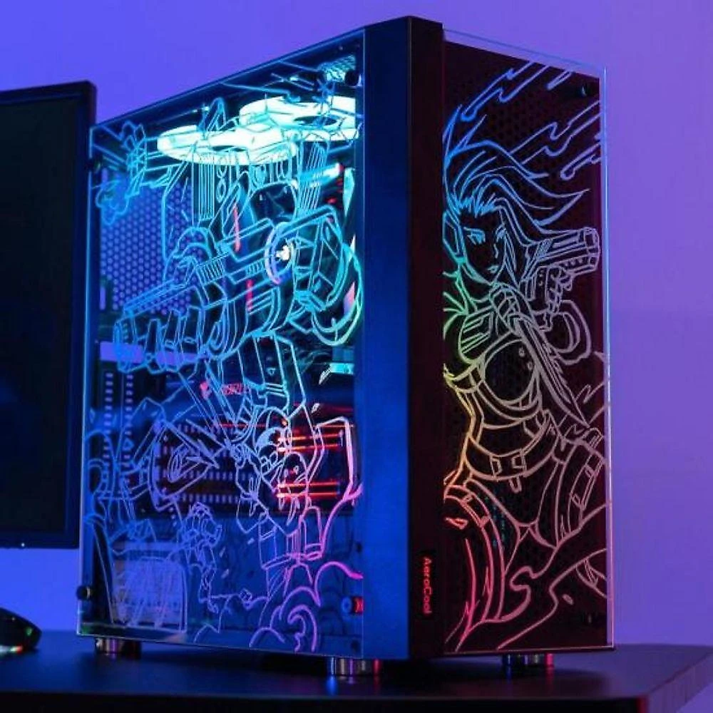 Gabinete Gamer Skribble ATX Vidro Temperado com RGB Preto Aerocool webcontinental-4711099472888