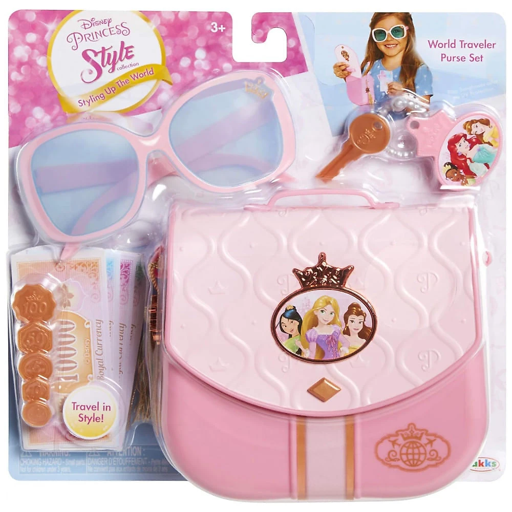 Bolsa de Princesa com Alça, Óculos de Sol e Acessórios para Crianças de 3 Anos ou Mais, Disney, Rosa