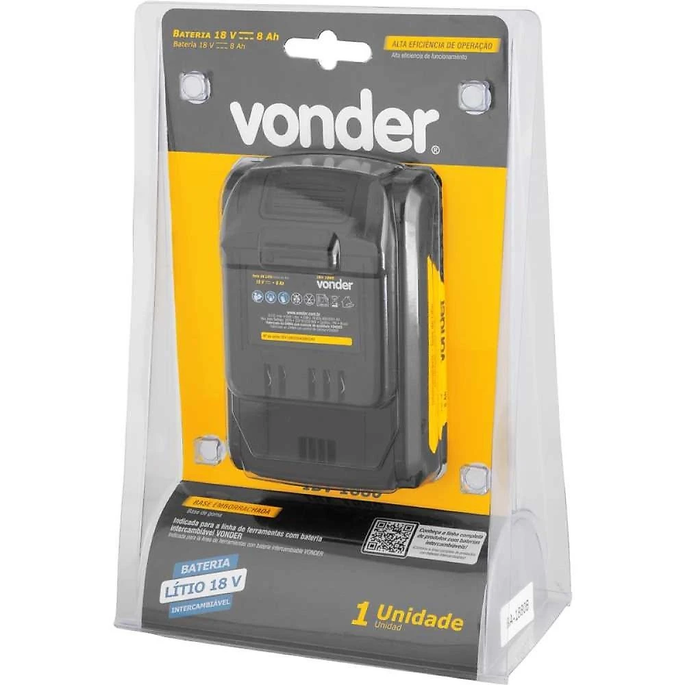 Bateria 18v 8,0ah ibv1880 linha intercambiável vonder