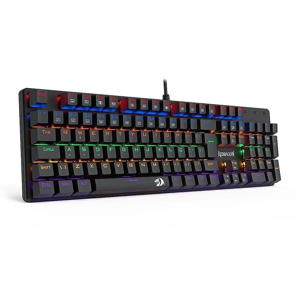Teclado Mecânico Gamer Redragon Valheim Rainbow, Switch Brown, ABNT2, Preto - K608-R (PT-BROWN)