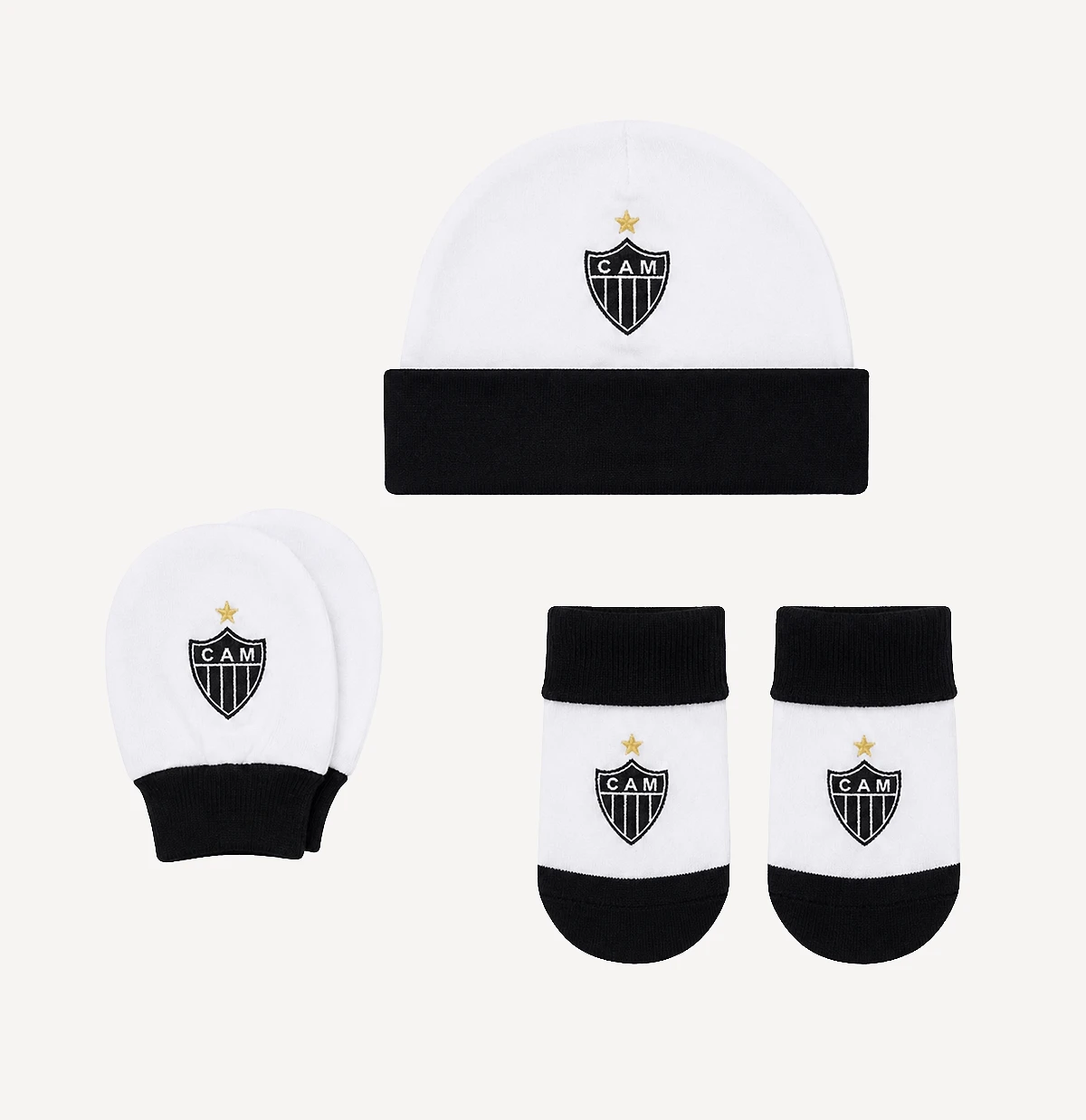 Kit 3 Peças Baby Touca/Luva/Meia Atlético