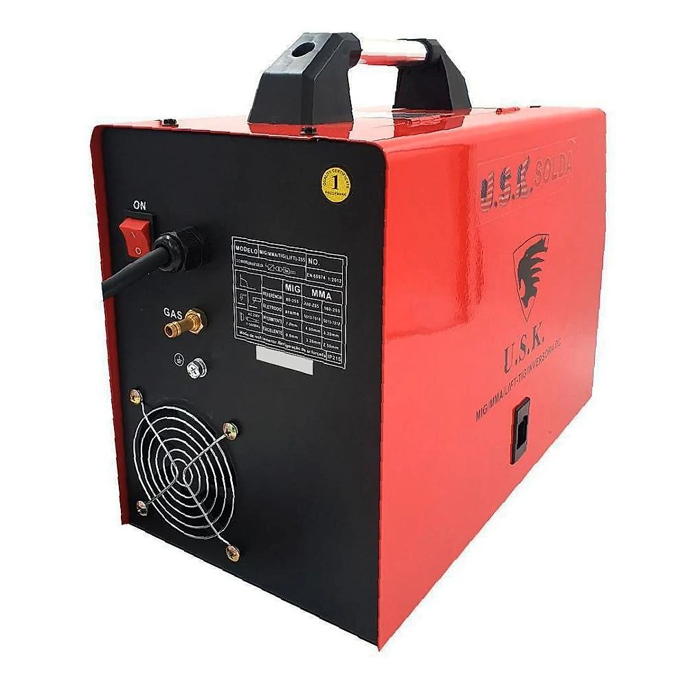 Kit Maquina de Solda Inversora Multiprocessos MIG MAG MMA TIG Bivolt LIFT-255 USK + Máscara de Solda Automática
