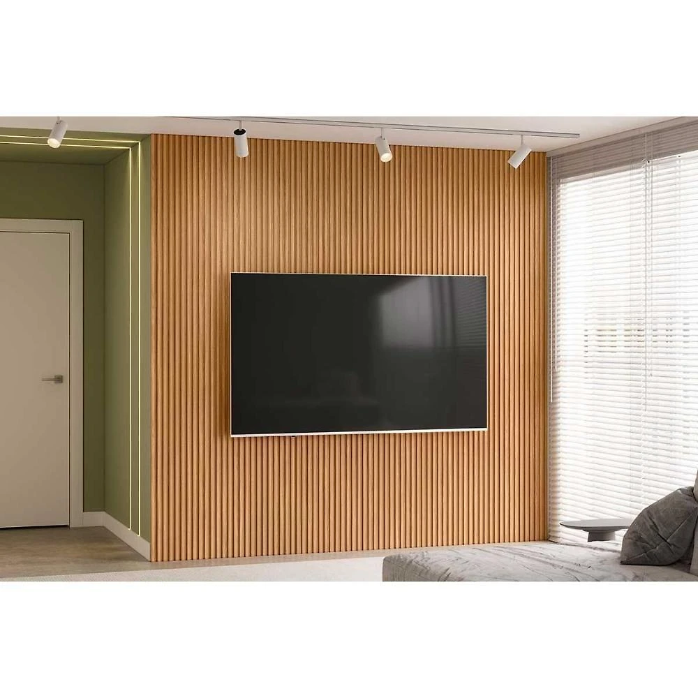 Painel De Cozinha Até 90 Pol Modular 2.6 Ripado 258x250cm Nature Fosco - Linea Brasil