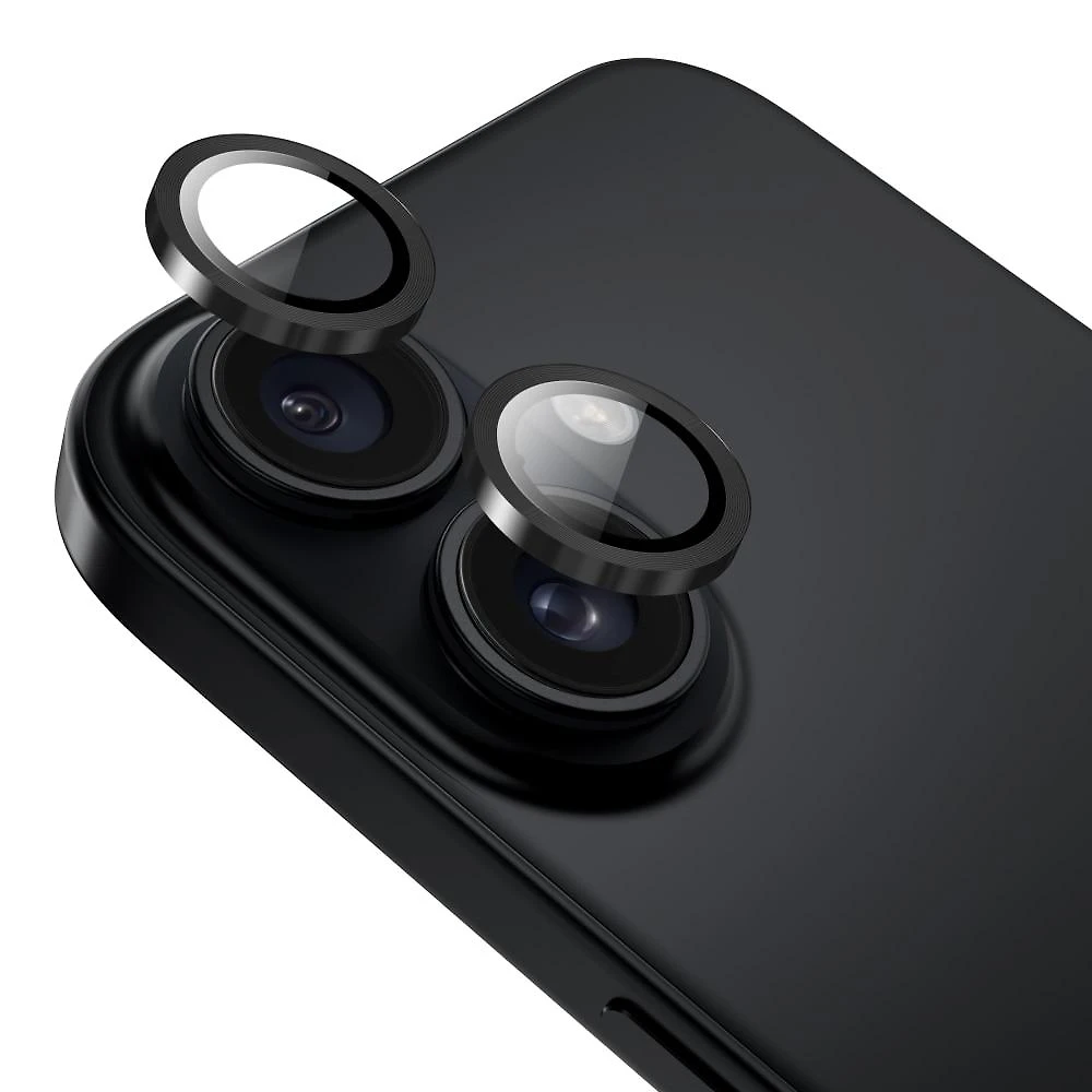Película para câmera iPhone 16 / 16 Plus, Originais iPlace, Aro Preto 