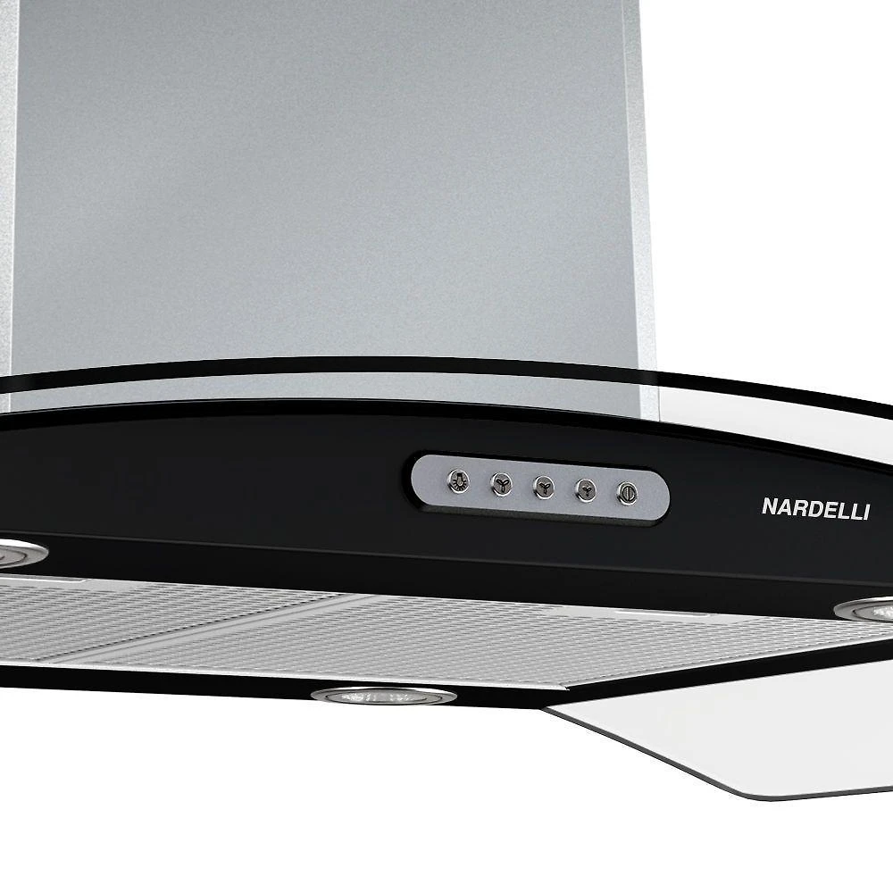 Coifa de ilha cvc nardelli vidro curvo black 90cm 220v