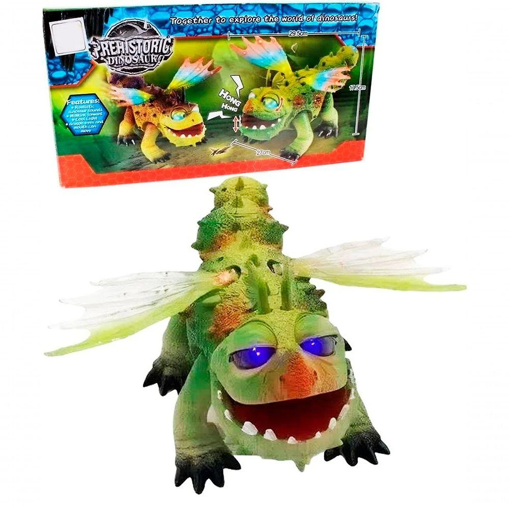 Brinquedo Infantil Dragão Com Luz E Som Movimento Dinossauro