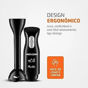 Mixer Mondial Pratic M-15-B 2 em 1 com Copo Medidor Preto – 200 W 110V