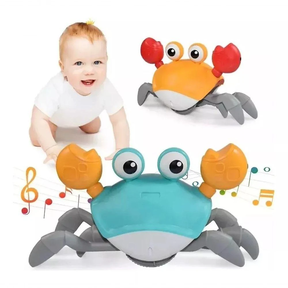 Brinquedo Infantil Caranguejo Fujão com Música Luz Suave Sensor Obstáculos Interativo Utimix