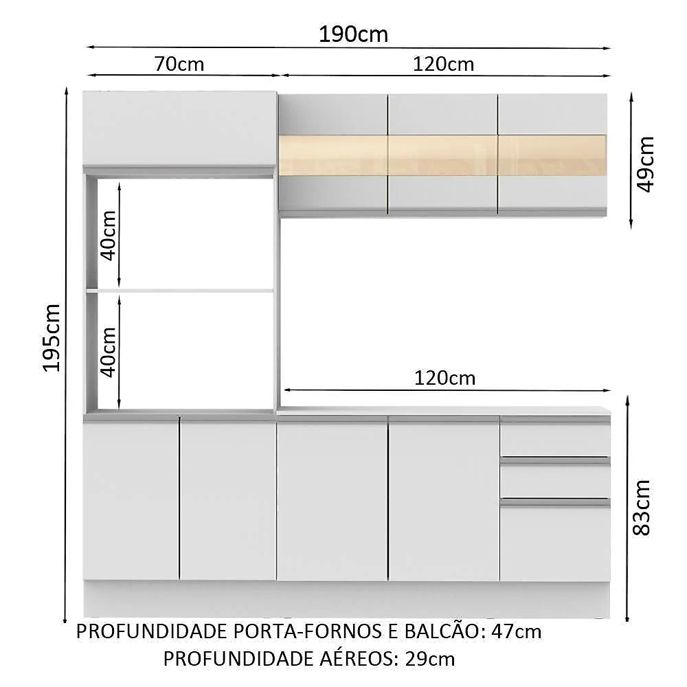 Cozinha Compacta 100% MDF Smart Madesa