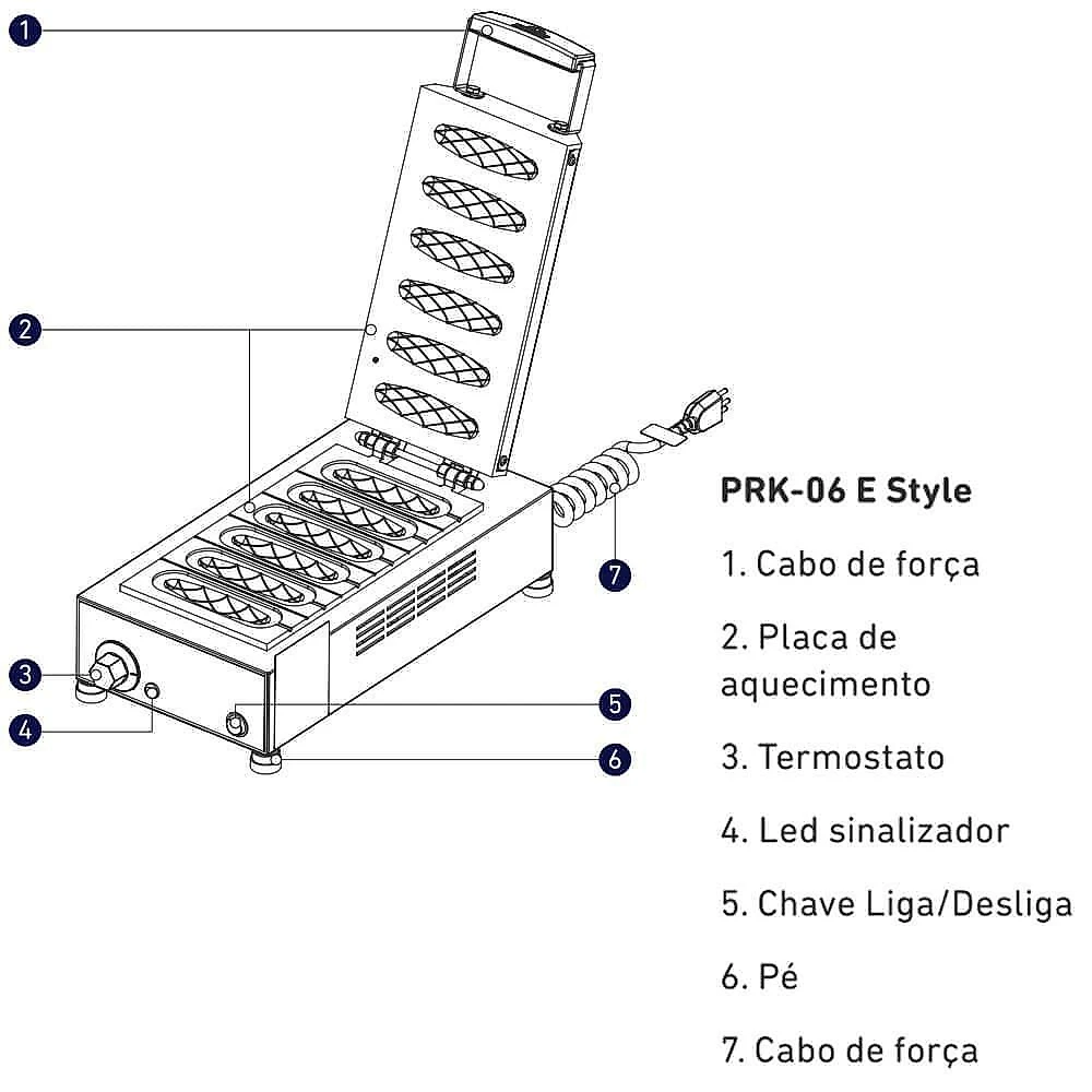 Crepeira Elétrica 6 Cavidades De Palito Progás Prk-06 Style 220V