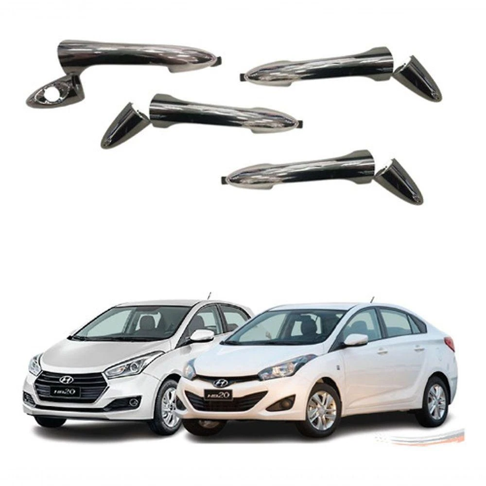 Kit Completo 4 Maçaneta Externa Cromada Hb20 Hb20s Até 2019 [f103]
