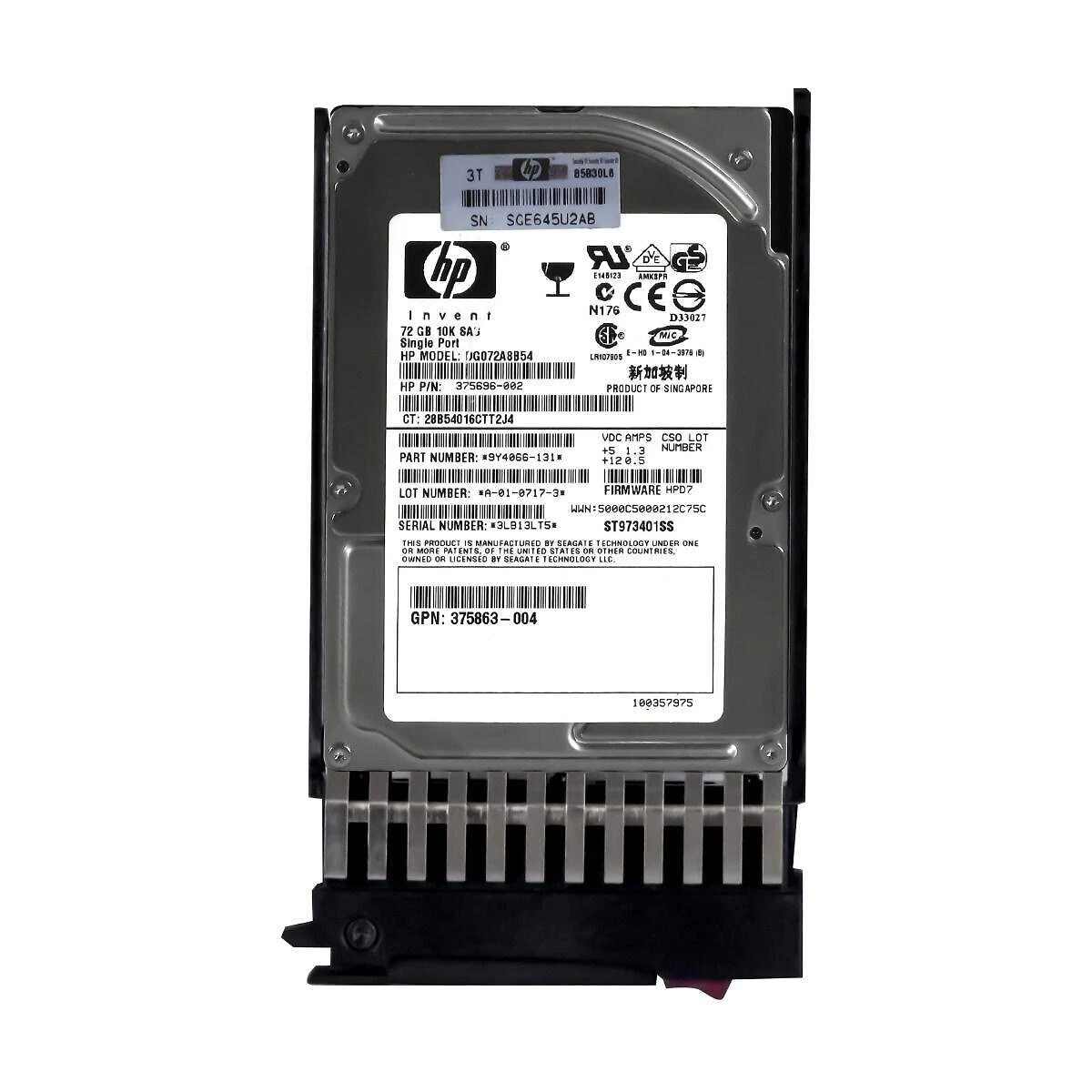 Miniatura Hd Sas Hp 72Gb 10K 2.5 Dg072A8B54 375863-004 375696-002