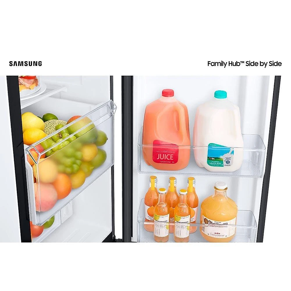 Geladeira samsung family hub side by side rs58t5561b1 digital inverter frost free com soundbar, smart view, bluetooth e wi-fi black inox look – 585 l 110