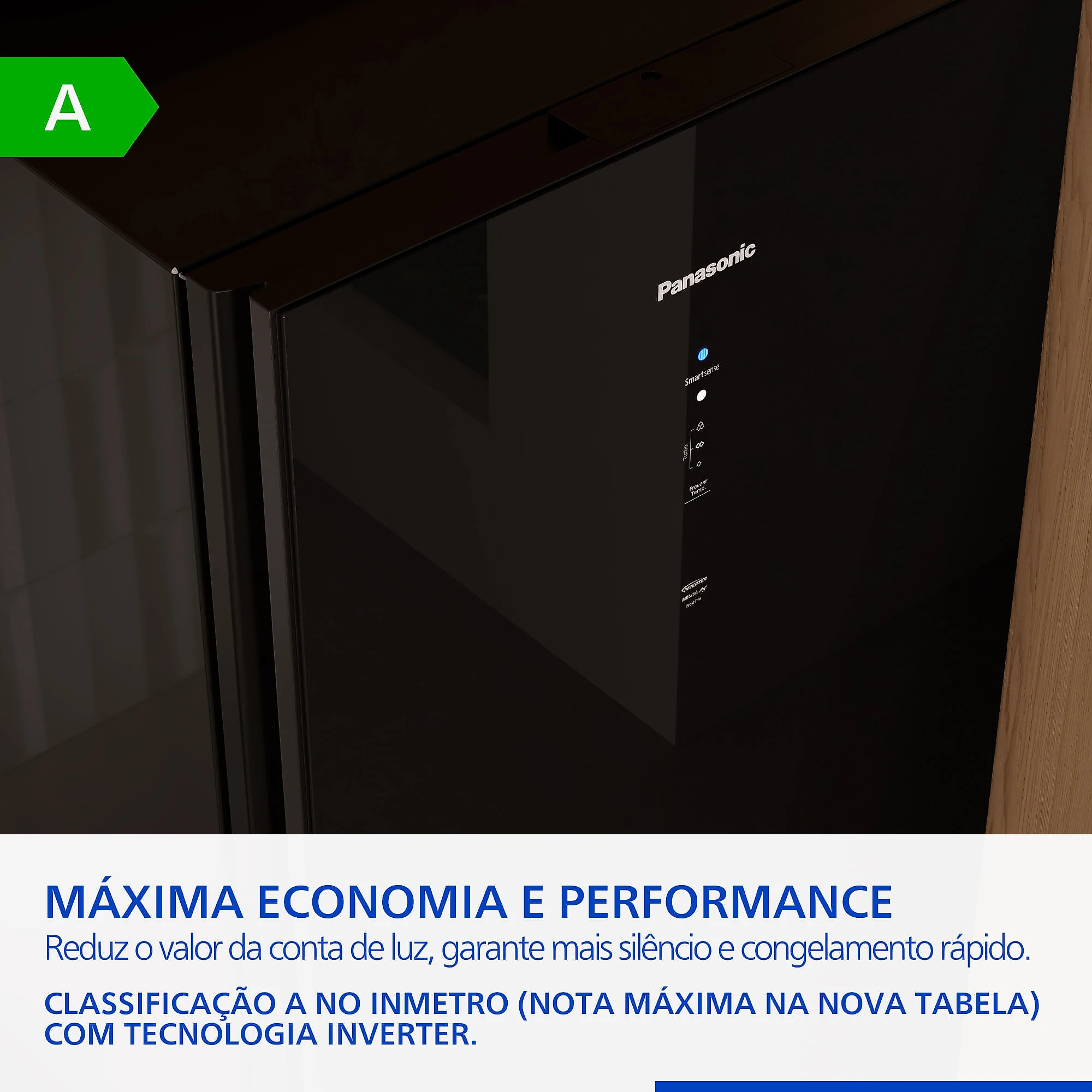 Geladeira Panasonic Frost Free 407L A Black Glass - NR-BB41GV2B NR-BB41GV2BA
