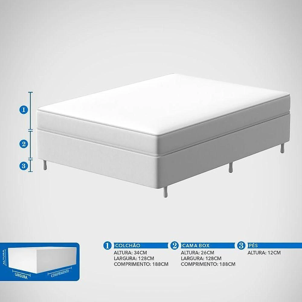 Conjunto Box Viúva Espuma Prodormir Fiorano
