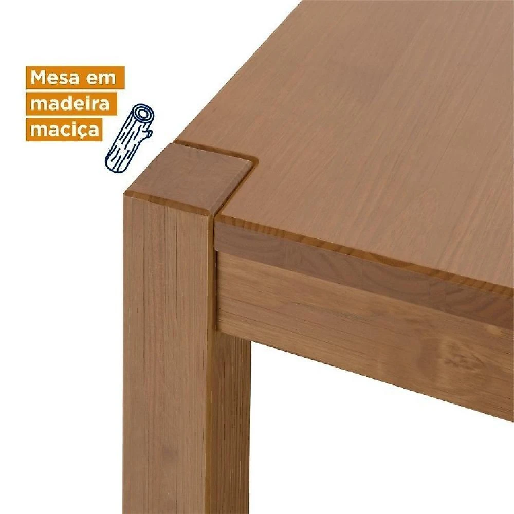 Conjunto Primavera Mesa de Jantar Madeira Maciça com 6 Cadeiras CabeCasa MadeiraOriginals Conjunto Primavera Mesa de Jantar Madeira Maciça com 6 Cadeiras CabeCasa MadeiraMadeira Marrom